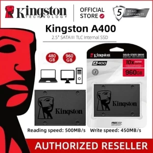 Kingston A400 2.5" SATA 3 SSD Solid State Drive (480G/512GB)/960GB) , with Up to 500MB/s-5 Years Warranty