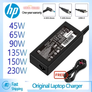 HP Original Laptop Charger Adapter 45W 65W 90W 135W for HP ProBook EliteBook Pavilion Spectre Notebook Envy