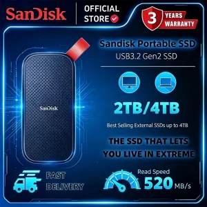 [3-year warranty]2TB/4TB Portable SSD USB3.2 Gen2 Lightning-Fast Transfer External SSD