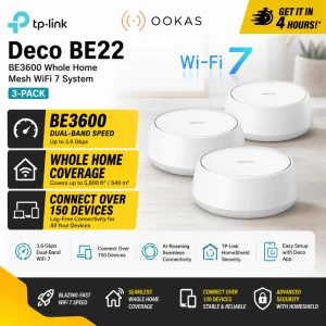 TP-Link Deco BE22 (BE3600) WiFi 7 Wireless Mesh Router – Wi-Fi 7 Range Extender | Deco M5 Replacement