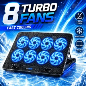 Laptop Cooling Pad Laptop Fan with Dual USB & LED Laptop Cooler Laptop Fan Kipas Laptop Laptop Cooling