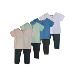 Cotton Kurta Short Sleeve Shirt & Pants Set (Baby Boy) - 6-12 months, Blue Grey