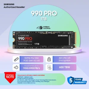 Samsung 990 PRO SSD 1TB / 2TB / 4TB Pcle 4.0x4 NVMe M.2 Seq.Read Speeds Up to 7,450MB/s, Best for Gaming