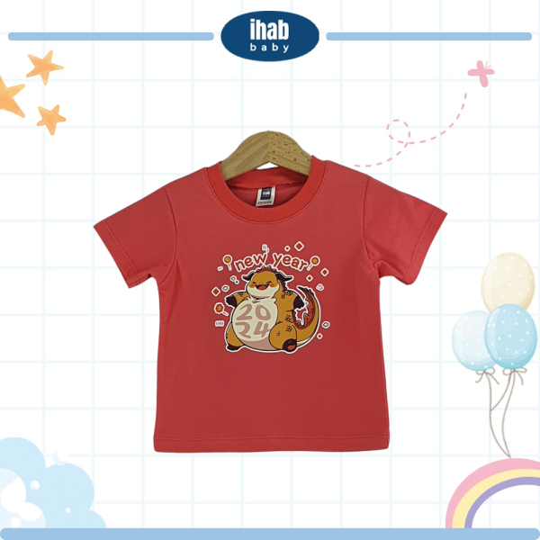 Cotton Red Round Neck Tee (0-24 months) - Image 3