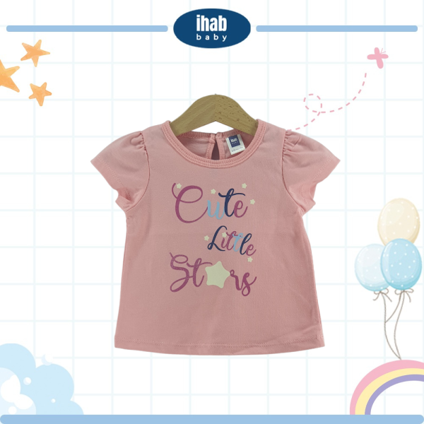 White/Pink Rabbit Print Cotton T-Shirt (0-24 months) - Image 3