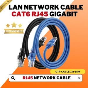 Internet Cable CAT6 RJ45 Gigabit Ethernet [For HIKVISION DVR To Modem Router] (1M/2M/3M/5M/10M/15M)