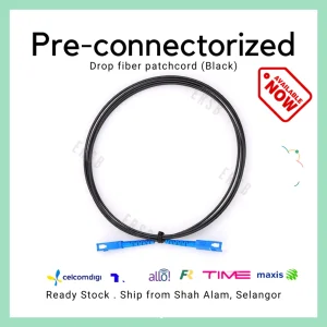 Ready Stock Pre-connectorized drop fiber patchcord (Black) Dropfiber