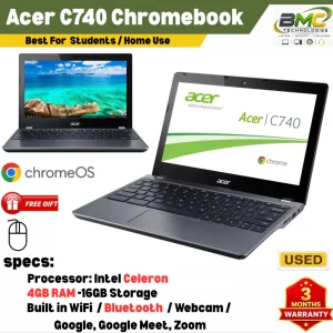 Acer C740 Chromebook - 4GB RAM - 16GB SSD - 11.6 Inch Playstore (Refurbished)