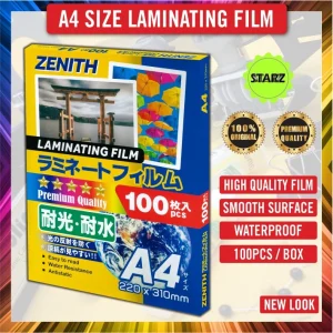 A4 LAMINATING FILM ZENITH 100pcs PREMIUM QUALITY LAMINATING FILM / Plastik Laminate A4 - READY STOCK