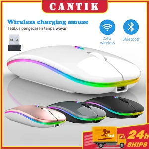 🔥ready stock🔥Wireless Mouse Bluetooth 2.4Ghz Receiver Optical Adjustable Wireless Mice Rechargeable for PC