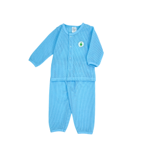 Eyelet Baby Suit Long Sleeve - 3-6 months, Blue