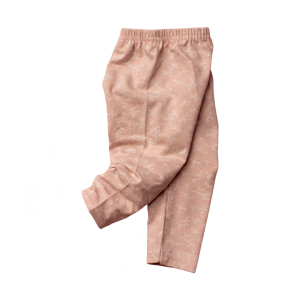 Striped Cotton Spandex Leggings (Kids) - 0-6 months, Brown Flower