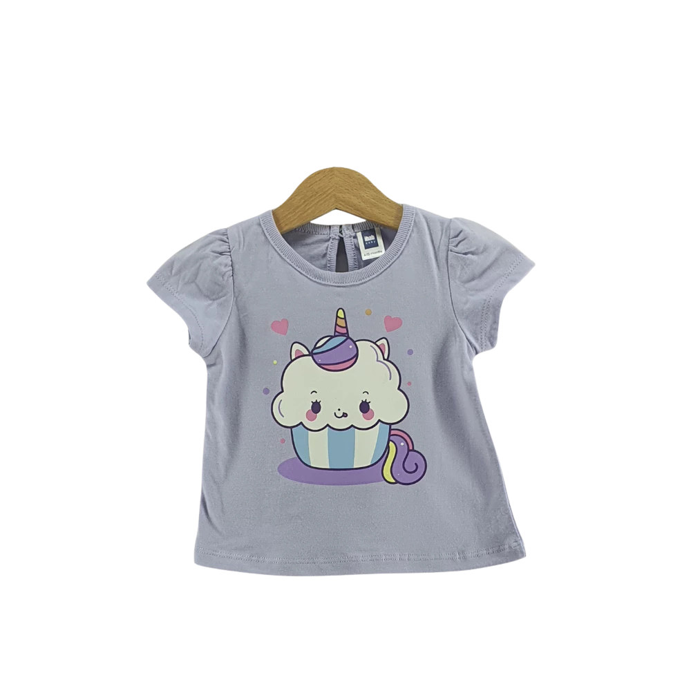 Unicorn Cup Cake Girl Short Sleeve T-Shirt - Image 2