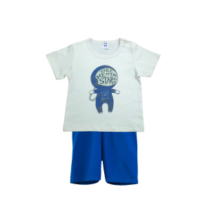 Graphic Boy Short Sleeve T-Shirt & Shorts Set - 0-6 Months, Dusty Brown Astronout