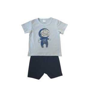 Graphic Boy Short Sleeve T-Shirt & Shorts Set - 6-12 Months, Dusty Green Astronout
