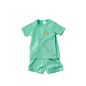 Unisex Cotton Baby Short Sleeve Suit & Shorts - 3-6 months, Green