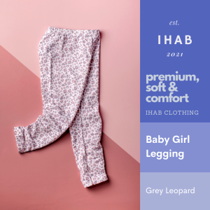 Cotton Spandex Kids Leggings (3-13yrs) - Grey Leopard, 10-11 Years