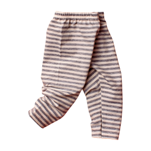 Striped Cotton Spandex Leggings (Kids) - Grey Stripe