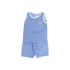 White Eyelet Singlet & Short Pants Set (0-24 months) - 3-6 months, Indigo