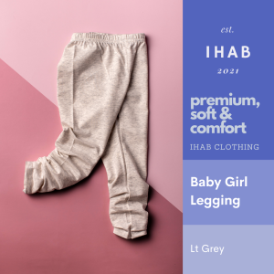 Cotton Spandex Kids Leggings (3-13yrs) - Lt Grey, 3-4 Years