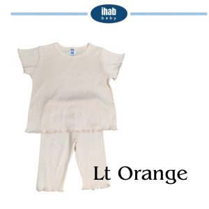 Pink Cotton Blouse & Pants Set (0-24 months) - 18-24 months, Lt Orange