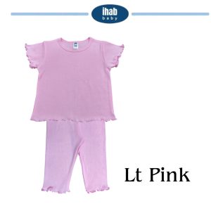 Pink Cotton Blouse & Pants Set (0-24 months) - 6-12 months, Lt Pink