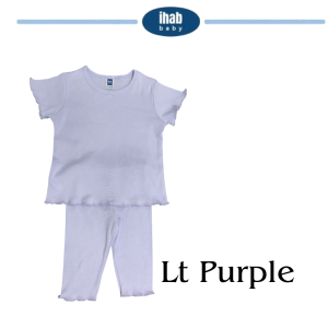 Pink Cotton Blouse & Pants Set (0-24 months) - 18-24 months, Lt Purple