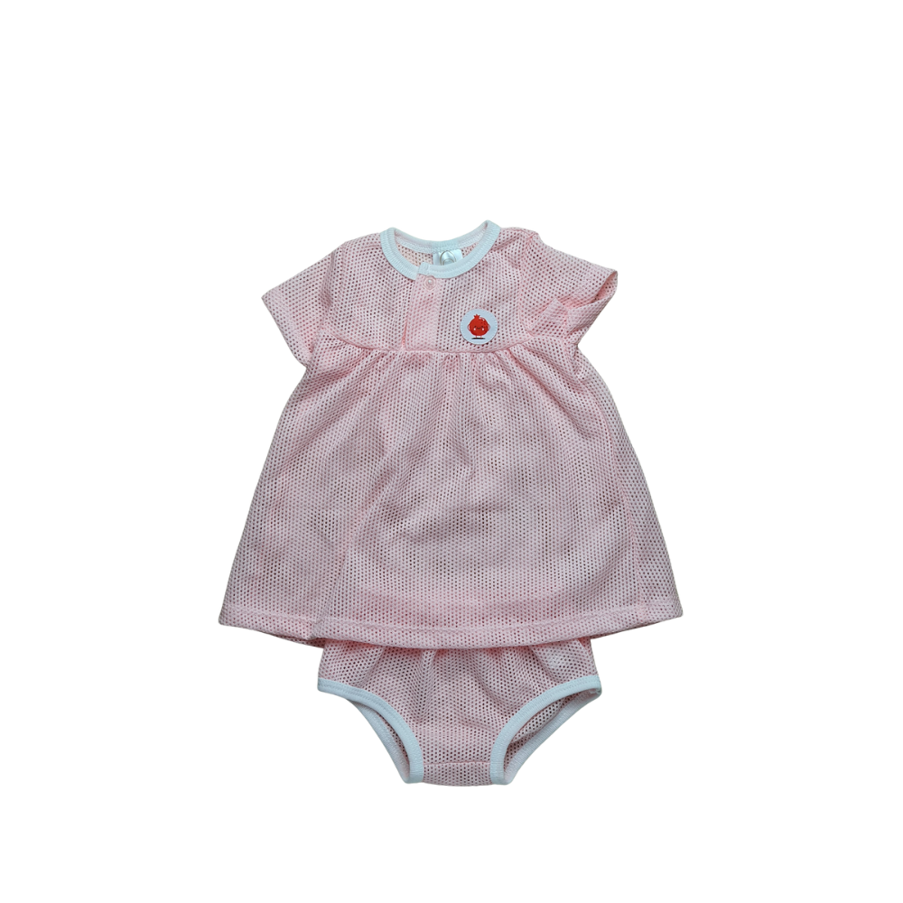 Eyelet Baby Romper with Skirt - Image 3