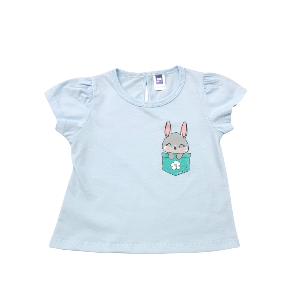 Toddler Girl Cotton Short Sleeve Rabbit T-Shirt - Image 2