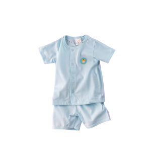 Unisex Cotton Baby Short Sleeve Suit & Shorts - 3-6 months, Lt Blue