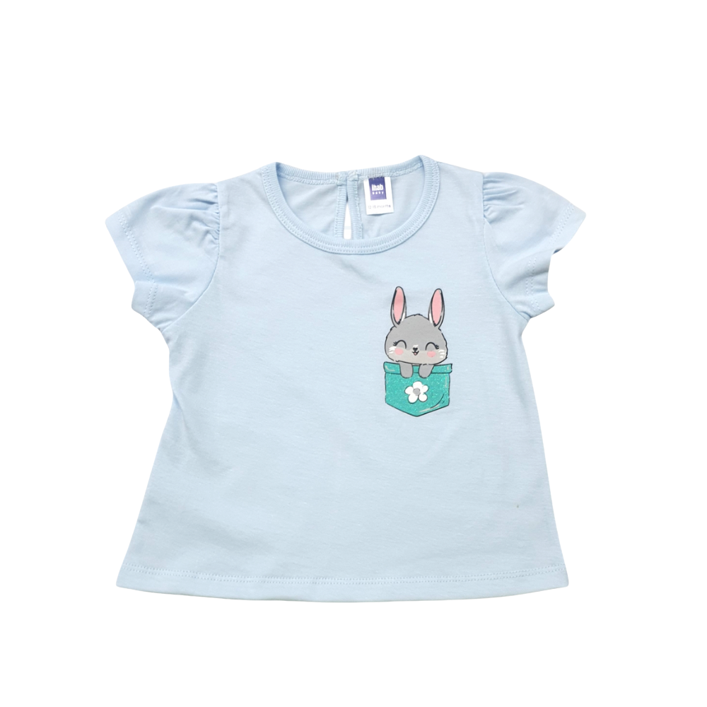 White Rabbit Print Girl Short Sleeve T-Shirt - Image 4