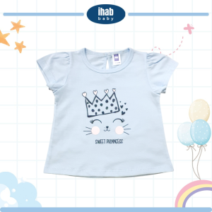Pink Cotton Short Sleeve T-Shirt - Sweet Princess (0-36 months) - 0-6 Months, Lt Blue