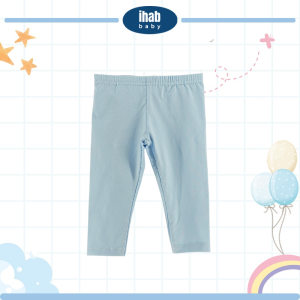 Striped Cotton Spandex Leggings (Kids) - 0-6 Months, Lt Blue