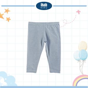 Stripe Cotton Spandex Leggings (Baby Girl) - 0-6 Months, Lt Blue Stripe