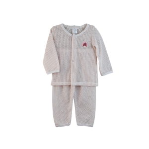 Eyelet Baby Suit Long Sleeve - 3-6 months, Lt Brown