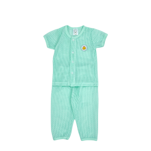Eyelet Baby Suit Short Sleeve Pants - 3-6 months, Lt Green