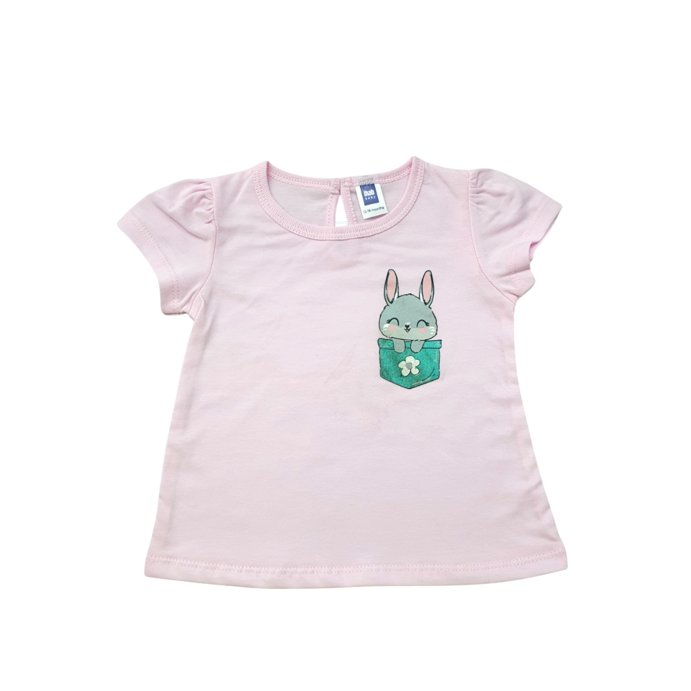 Toddler Girl Cotton Short Sleeve Rabbit T-Shirt - Image 3