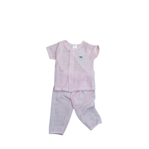 Eyelet Baby Suit Short Sleeve Pants - 12-18 months, Lt Pink
