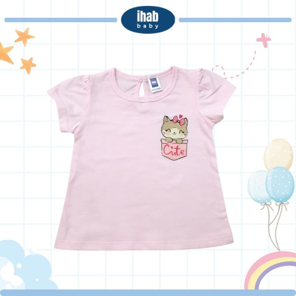 Pink Cat Print Short Sleeve T-Shirt (0-36 months) - Image 4