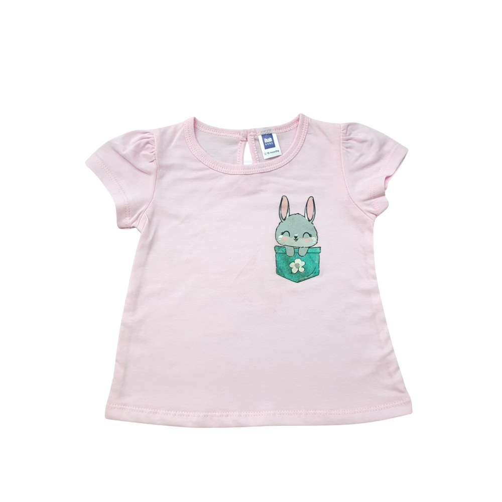 White Rabbit Print Girl Short Sleeve T-Shirt - Image 2