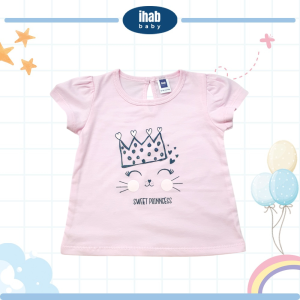 Pink Cotton Short Sleeve T-Shirt - Sweet Princess (0-36 months) - 0-6 Months, Lt Pink