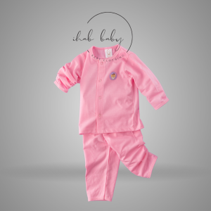 Cotton Eyelet Suit (3-18 Months) - Long Sleeve & Pants - 3-6 months, Lt Pink