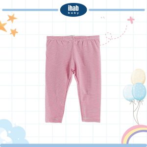 Stripe Cotton Spandex Leggings (Baby Girl) - 0-6 Months, Mid Pink Stripe