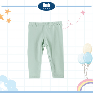 Striped Cotton Spandex Leggings (Kids) - 0-6 Months, Milky Green