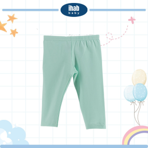Striped Cotton Spandex Leggings (Kids) - 0-6 Months, Mint