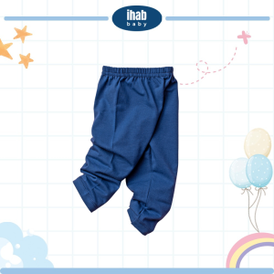 Striped Cotton Spandex Leggings (Kids) - 0-6 Months, Navy