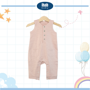 Sleeveless Cotton Jumpsuit - Bayi (0-18 Months) - 0-6 month, Pink