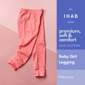 Cotton Spandex Kids Leggings (3-13yrs) - Pink Love, 3-4 Years