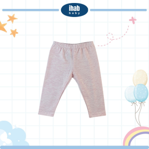 Striped Cotton Spandex Leggings (Kids) - 0-6 Months, Pink Melange
