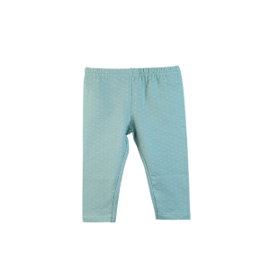 Printed Cotton Spandex Leggings - 0-6 months, Potka Dot Green
